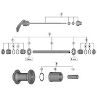 Freewheel Shimano Spares FH-T3000 Complete hub axle, 146 mm | Extra 10% off for BC Members, money back guarantee + FREE Delivery options & Returns