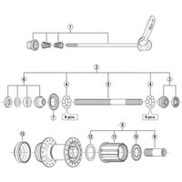 Freewheel Shimano Spares FH-M629 complete hub axle, 146 mm | Extra 10% off for BC Members, money back guarantee + FREE Delivery options & Returns