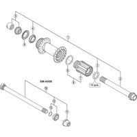 Freewheel Shimano Spares FH-M645 complete hub axle, 12 mm | Extra 10% off for BC Members, money back guarantee + FREE Delivery options & Returns