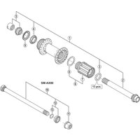 Freewheel Shimano Spares FH-M645 hub axle, 12 mm | Extra 10% off for BC Members, money back guarantee + FREE Delivery options & Returns