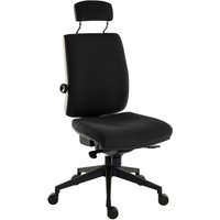 Baron Deluxe 24HR Fabric Ergonomic Chair With Headrest (Black Frame), Black Baron Deluxe 24HR Fabric Ergonomic Chair With Headrest (Black Frame), Black