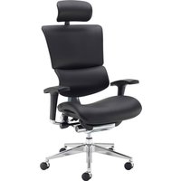 Merideth Ergonomic 24HR Leather Operator Chair (With Headrest), Black Merideth Ergonomic 24HR Leather Operator Chair (With Headrest), Black