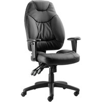 Ankara High Back Leather Faced Operator Chair, Black Ankara High Back Leather Faced Operator Chair, Black