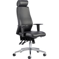 Brechin High Back Leather Faced Executive Chair With Headrest, Black Brechin High Back Leather Faced Executive Chair With Headrest, Black