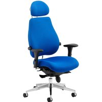 Praktikos Ultimate Fabric Ergonomic Chair With Headrest, Blue Praktikos Ultimate Fabric Ergonomic Chair With Headrest, Blue
