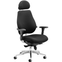 Praktikos Ultimate Fabric Ergonomic Chair With Headrest, Black Praktikos Ultimate Fabric Ergonomic Chair With Headrest, Black