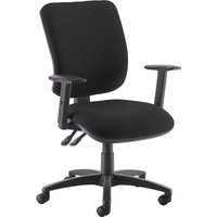 Polnoon Ergonomic High Back Operator Chair (Adjustable Arms), Black Polnoon Ergonomic High Back Operator Chair (Adjustable Arms), Black