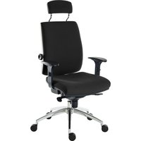 Baron Deluxe 24HR Fabric Ergonomic Armchair With Headrest (Chrome Frame) Baron Deluxe 24HR Fabric Ergonomic Armchair With Headrest (Chrome Frame)