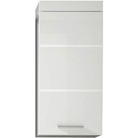 Amanda Wall Mounted White Storage Cabinet With High Gloss Fronts