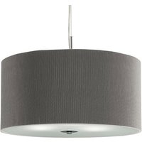 Large 3 Light Silver Drum Pendant With Frosted Glass Diffuser Large 3 Light Silver Drum Pendant With Frosted Glass Diffuser