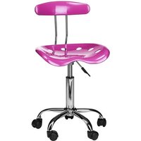 Hanoi Office Chair In Pink ABS With Chrome Base And 5 Wheels