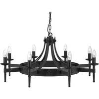 Cartwheel Multi Arm Black Finish Wrought Iron Ceiling Light Cartwheel Multi Arm Black Finish Wrought Iron Ceiling Light