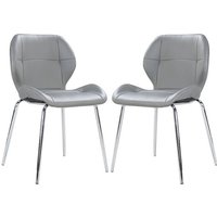 Darcy Grey Faux Leather Dining Chairs In A Pair