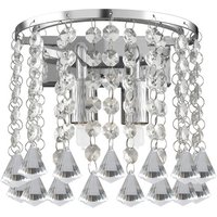 Hanna 2 Lamp Wall Light Finished In Chrome With Crystal Buttons Hanna 2 Lamp Wall Light Finished In Chrome With Crystal Buttons