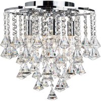 Dorchester 4 Lamp Chrome Ceiling Light With Crystal Buttons Dorchester 4 Lamp Chrome Ceiling Light With Crystal Buttons