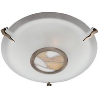 Dish Tiffany Amber 2 Lamp Antique Brass Flush Ceiling Light Dish Tiffany Amber 2 Lamp Antique Brass Flush Ceiling Light
