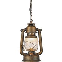 Miners 1 Light Lantern Pendant In Black Gold With White Glass Miners 1 Light Lantern Pendant In Black Gold With White Glass