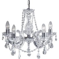 Marie Therese 5 Light Chrome Crystal Chandelier Ceiling Light