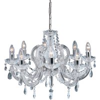 Marie Therese 8 Lamp Chrome Crystal Chandelier Ceiling Light Marie Therese 8 Lamp Chrome Crystal Chandelier Ceiling Light