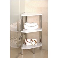 Maine 3 Tier Corner Display Unit In High Gloss White
