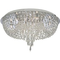 Bijoux 10 Lamp Chrome Ceiling Light With Crystal Trimmings Bijoux 10 Lamp Chrome Ceiling Light With Crystal Trimmings
