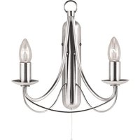 Maypole 2 Light Satin Silver Switched Wall Lamp Maypole 2 Light Satin Silver Switched Wall Lamp