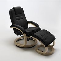 Detroit Swivel Relaxer Chair Black Leather And Footstool Detroit Swivel Relaxer Chair Black Leather And Footstool