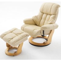 Calgary Swivel Relaxer Chair Leather Cream And Oak And Footstool Calgary Swivel Relaxer Chair Leather Cream And Oak And Footstool