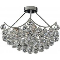 Sassari 5 Lamp Chrome Ceiling Light With Crystal Faceted Spheres Sassari 5 Lamp Chrome Ceiling Light With Crystal Faceted Spheres