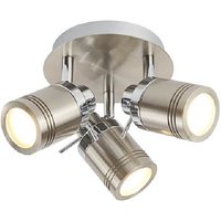 Striking Three Light Satin Silver Bathroom Spot Plate