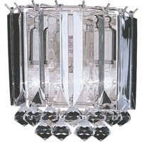 Sigma Chrome Acrylic Wall Lamp With Crystal Prisms and Balls Sigma Chrome Acrylic Wall Lamp With Crystal Prisms and Balls