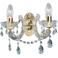 Marie Therese 2 Lamp Crystal Wall Light With Droplets Marie Therese 2 Lamp Crystal Wall Light With Droplets