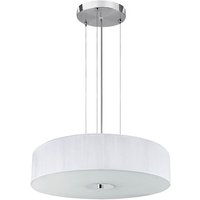 Madison Contemporary Chrome Pendant With White String Shade Madison Contemporary Chrome Pendant With White String Shade