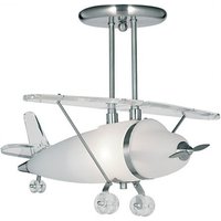 Novelty 1 Lamp Aeroplane Semi Flush Satin Silver Ceiling Pendant Novelty 1 Lamp Aeroplane Semi Flush Satin Silver Ceiling Pendant