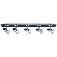 Comet Five Lamp Spotlight Bar In Black and Chrome Finish Comet Five Lamp Spotlight Bar In Black and Chrome Finish