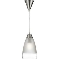 Domed Shaped Silver Finish Pendant Lamp With Glass Trim Domed Shaped Silver Finish Pendant Lamp With Glass Trim