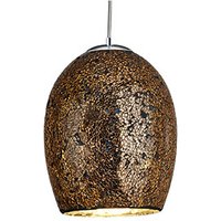 Crackle Bronze Mosaic Glass Dome Fitting With Satin Silver Trim Crackle Bronze Mosaic Glass Dome Fitting With Satin Silver Trim