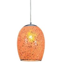 Ariana Chrome Orange Cracked Glass Pendant Light Ariana Chrome Orange Cracked Glass Pendant Light