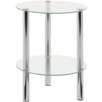 2 Tier Clear Glass Table With Chrome Legs
