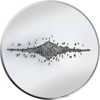 Maria Glass Wall Art Round With Silver Glitter Clusters Crystals