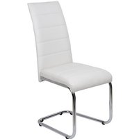 Daryl Faux Leather Dining Chair In White With Chrome Legs