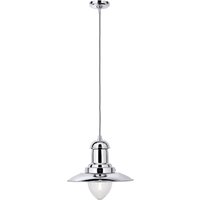 Fisherman Ceiling Light Chrome Clear Glass Pendant Fisherman Ceiling Light Chrome Clear Glass Pendant