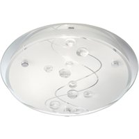 Flush Ceiling Light In Frosted Patterned Glass Flush Ceiling Light In Frosted Patterned Glass