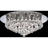 Hanna Chrome Flush Crystal Ball 6 Light Ceiling Light Hanna Chrome Flush Crystal Ball 6 Light Ceiling Light