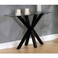 Alissa High Gloss Black Finish Clear Glass Top Console Table