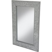 Clara Wall Mirror Large Rectangular In Silver Mosaic Frame