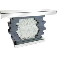Irvine Glass Console Table With Crystals Mirror In Centre