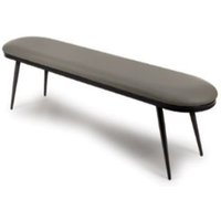 Aara Faux Leather Dining Bench With Metal Legs In Truffle
