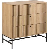 Abilene Wooden Chest Of 3 Drawers In Oak And Black