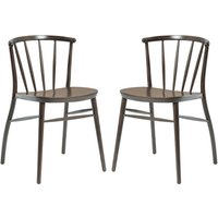 Abiquiu Antique Grey Wooden Side Dining Chairs In Pair